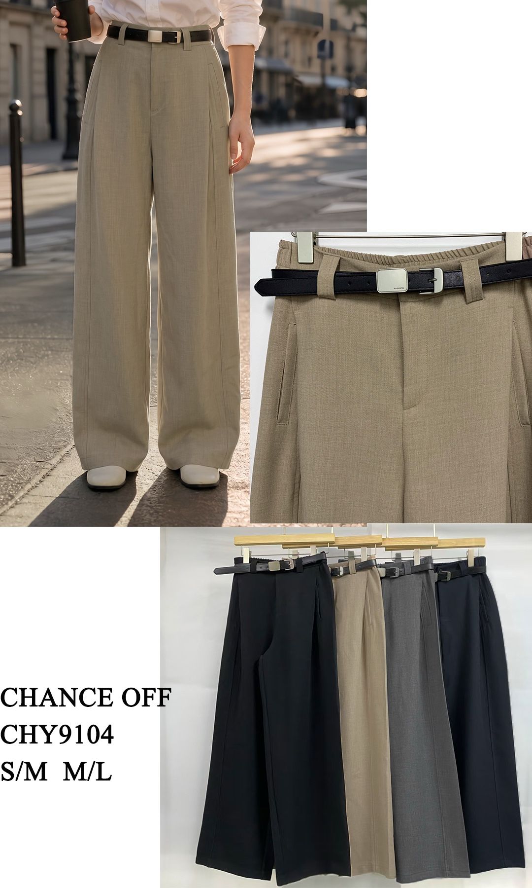 Nohavice Wide Leg s Žliabkami