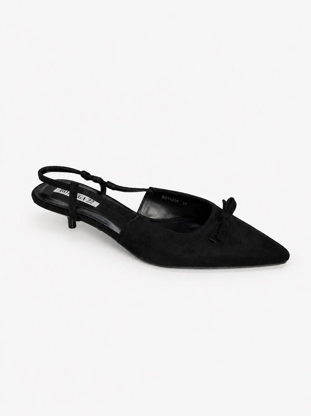 Špicaté slingback lodičky s mašličkou