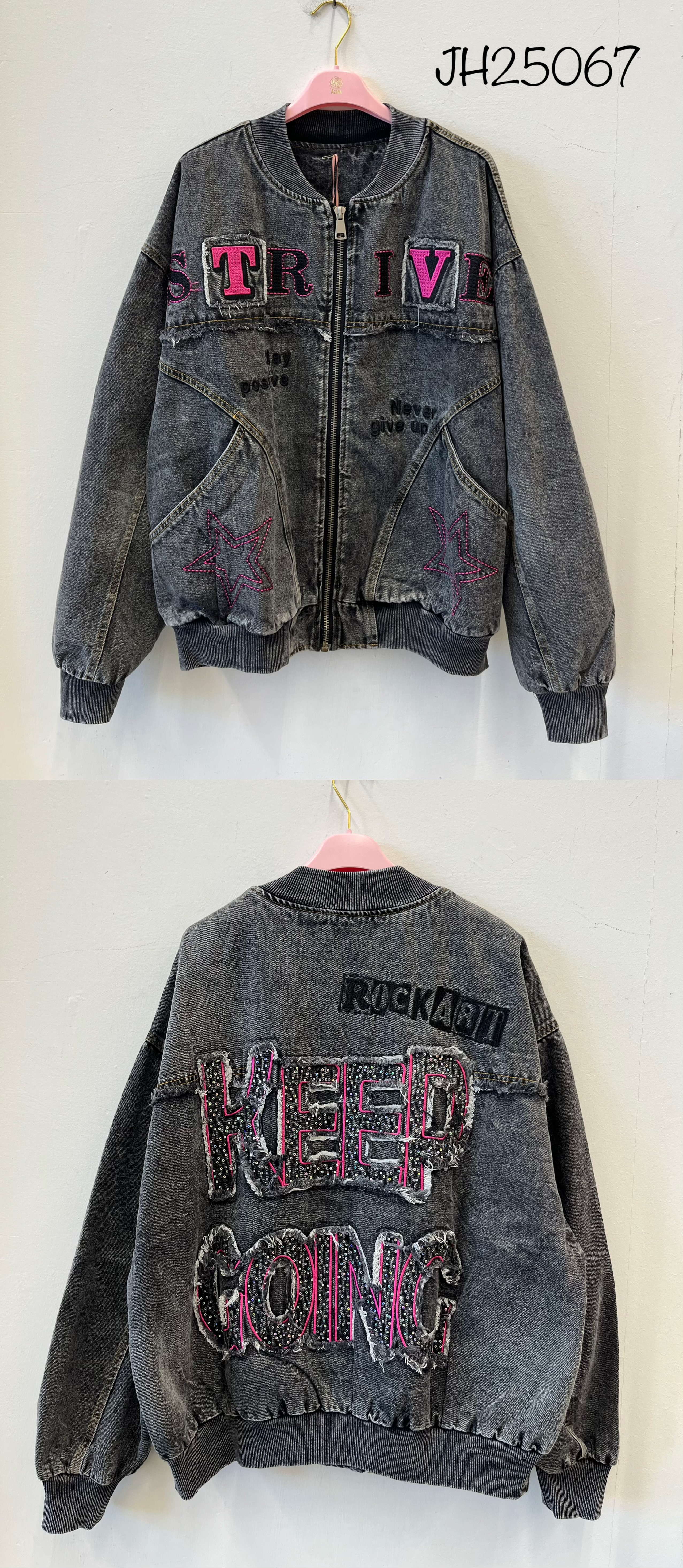 Oversize bomber bunda s nápismi
