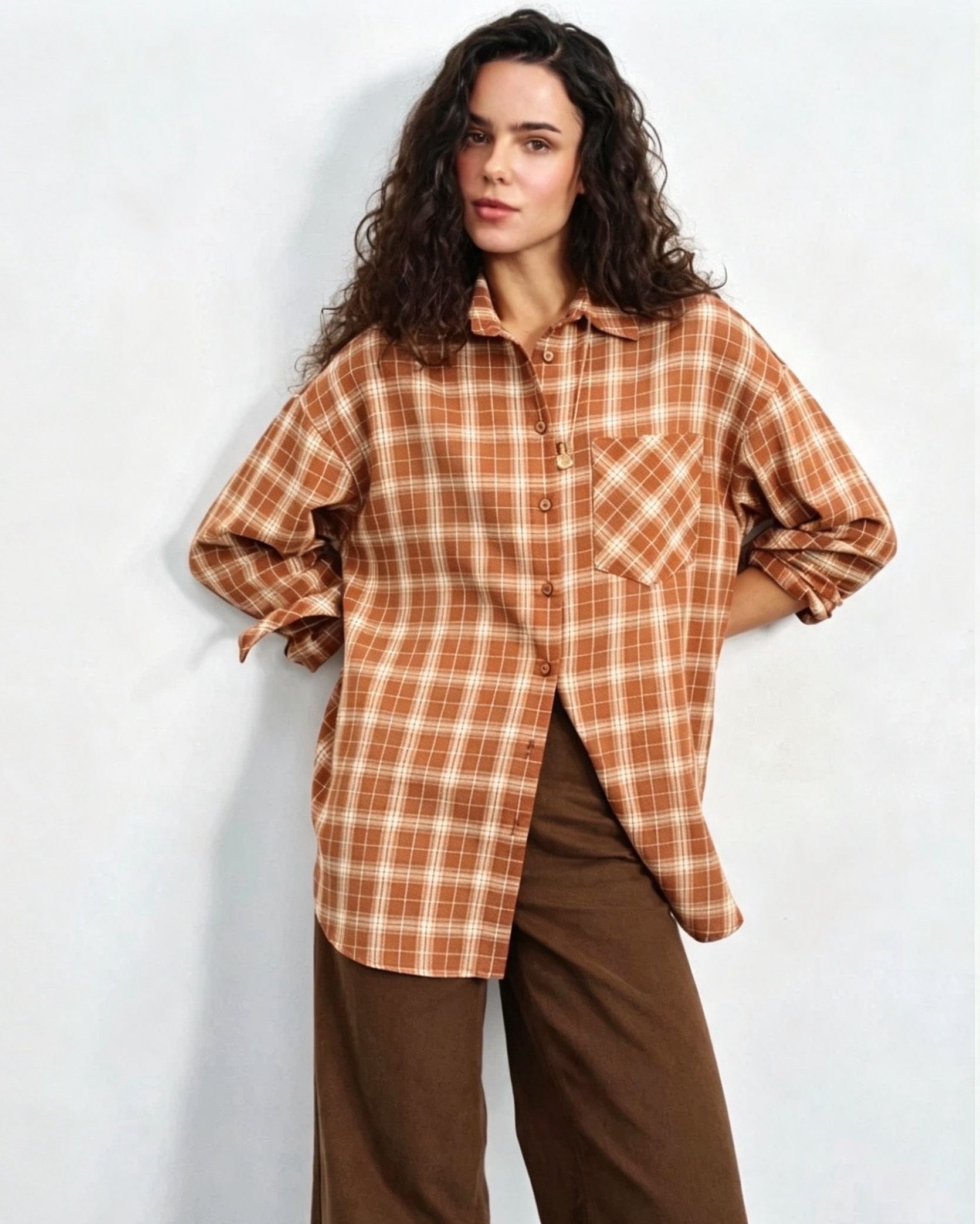 Oversize košeľa v kocku