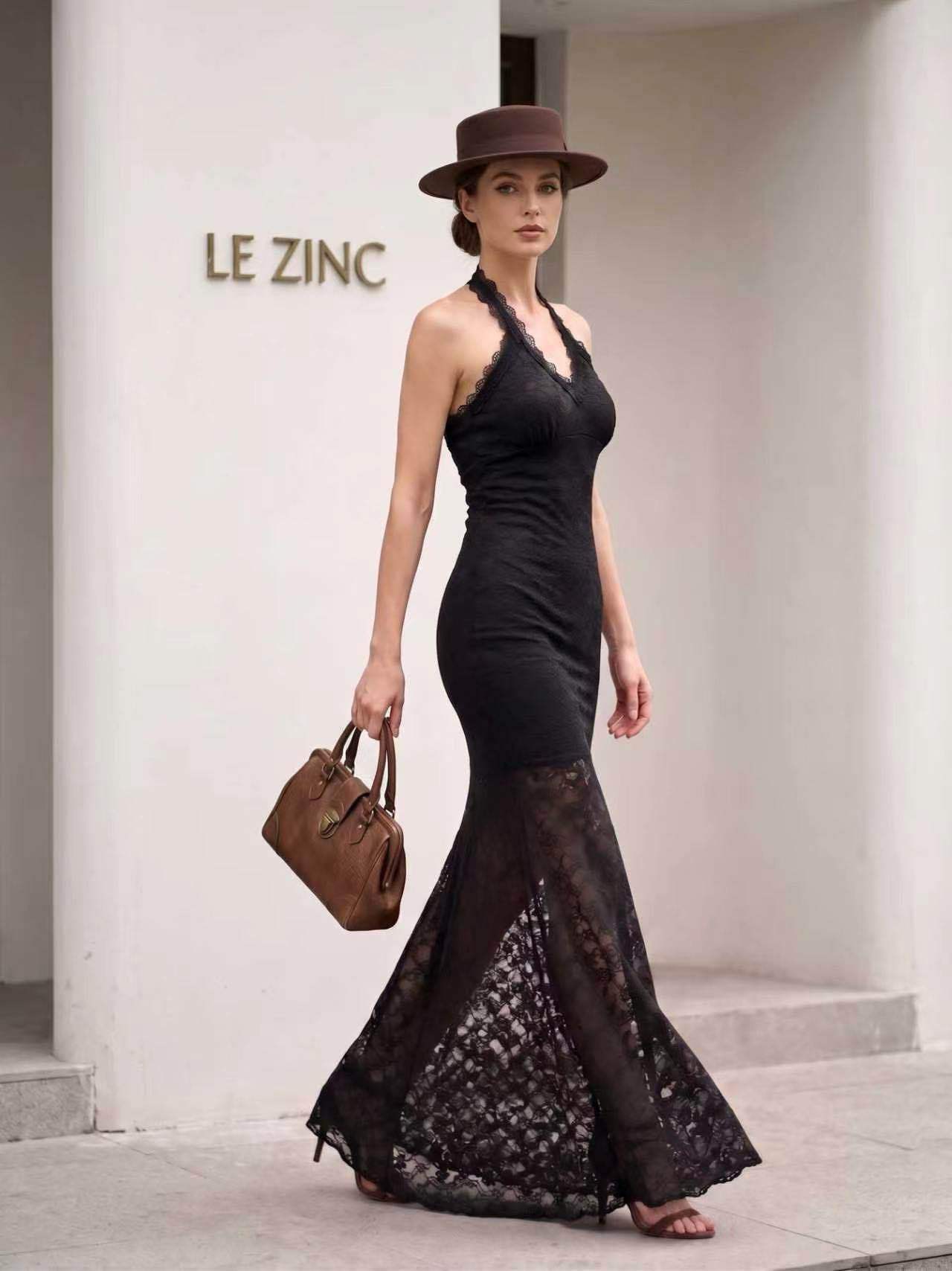 Šaty mermaid s halter výstrihom