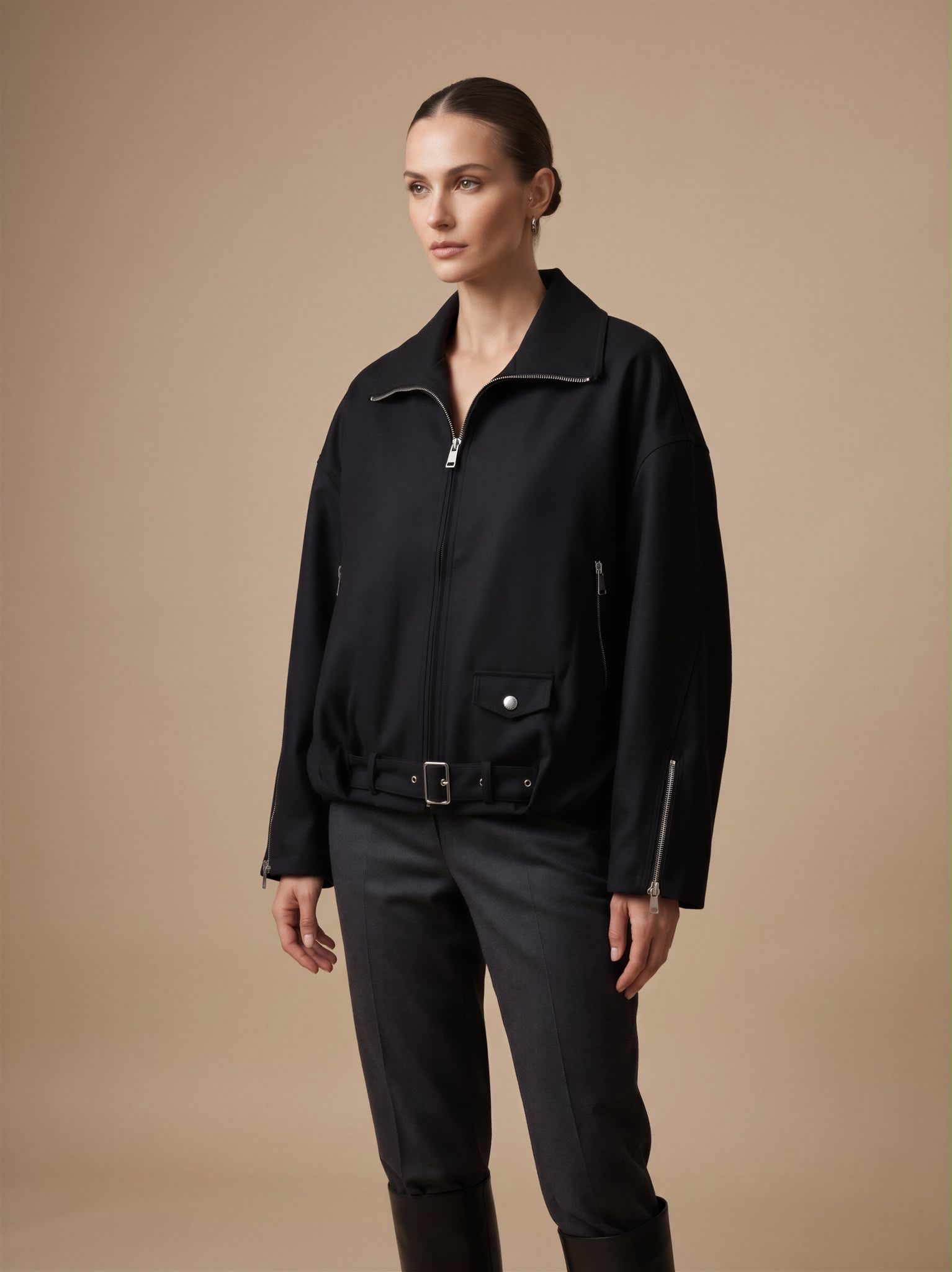 Oversize bunda s opaskou