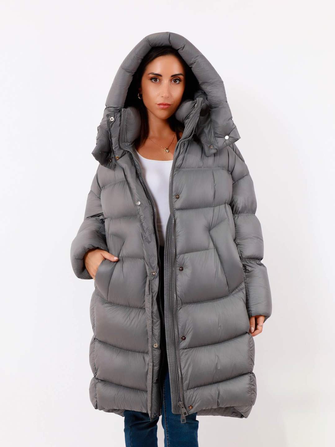 Oversize kabát s kapucňou