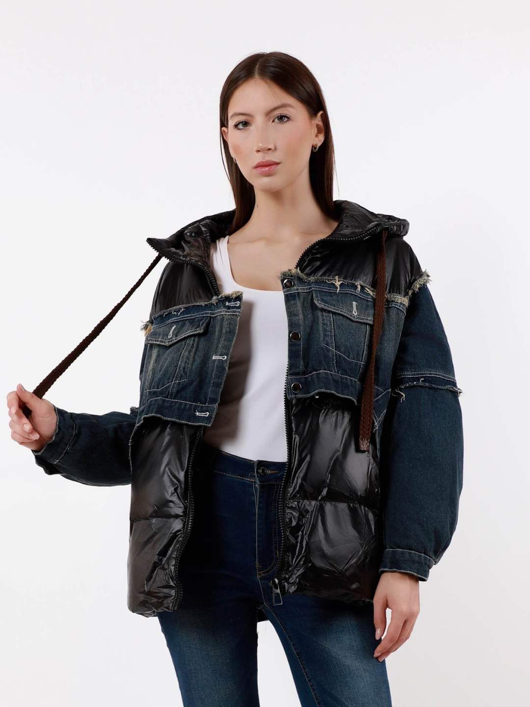 Oversize bunda s kapucňou