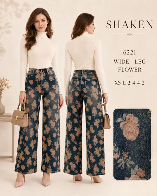 Nohavice Wide Leg s vzorom
