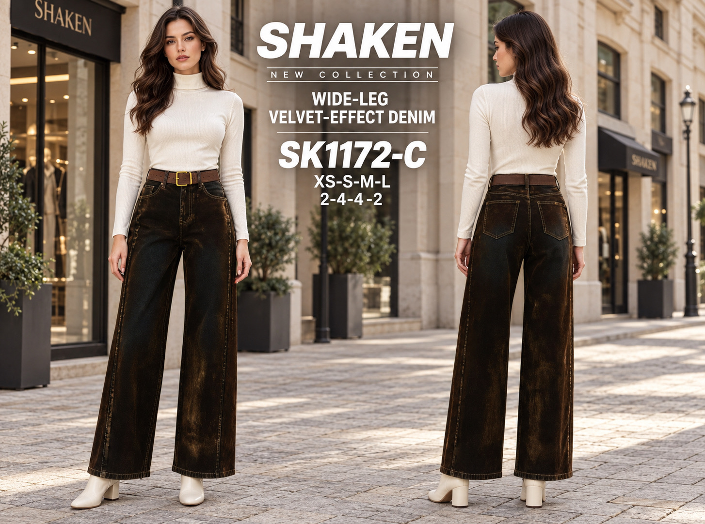 Nohavice Wide Leg s Opaskom