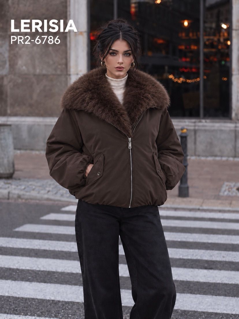 Voľná bomber bunda s golierom