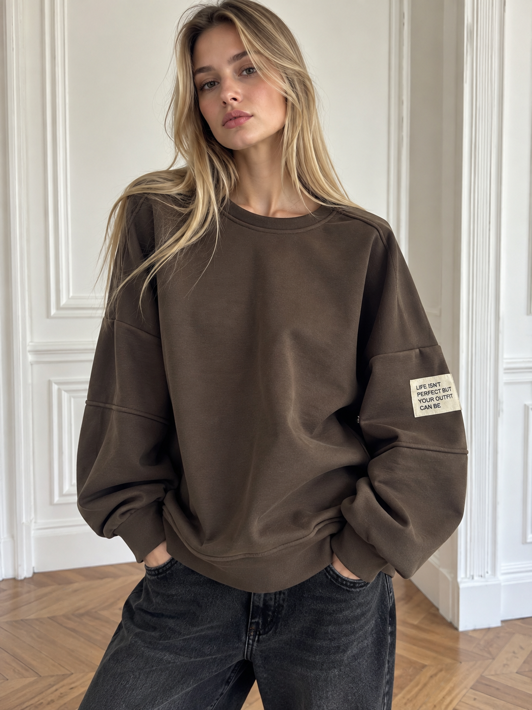 Oversize mikina s gombíkmi
