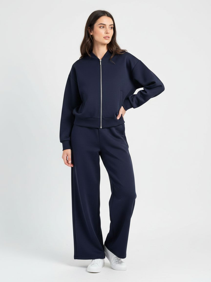 Komplet bomber bundy a nohavíc wide‑leg