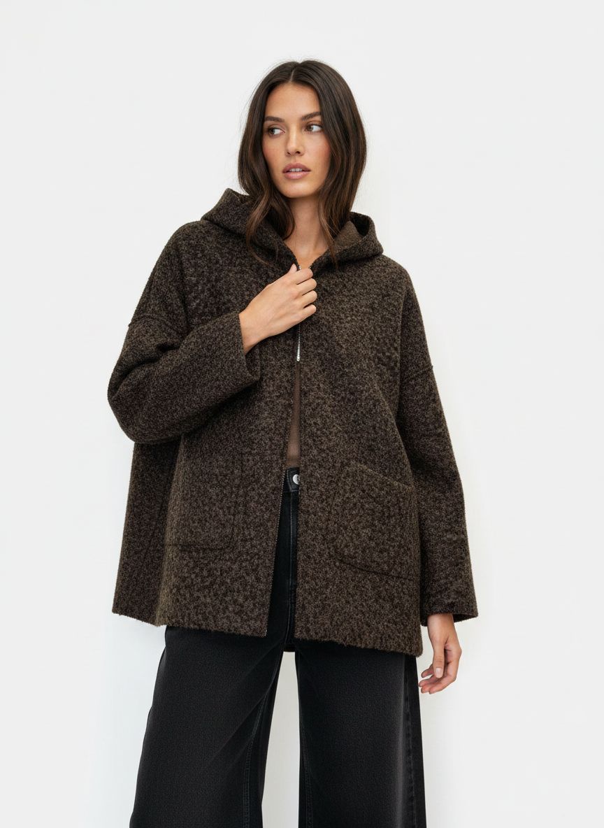 Oversize bunda s kapucňou