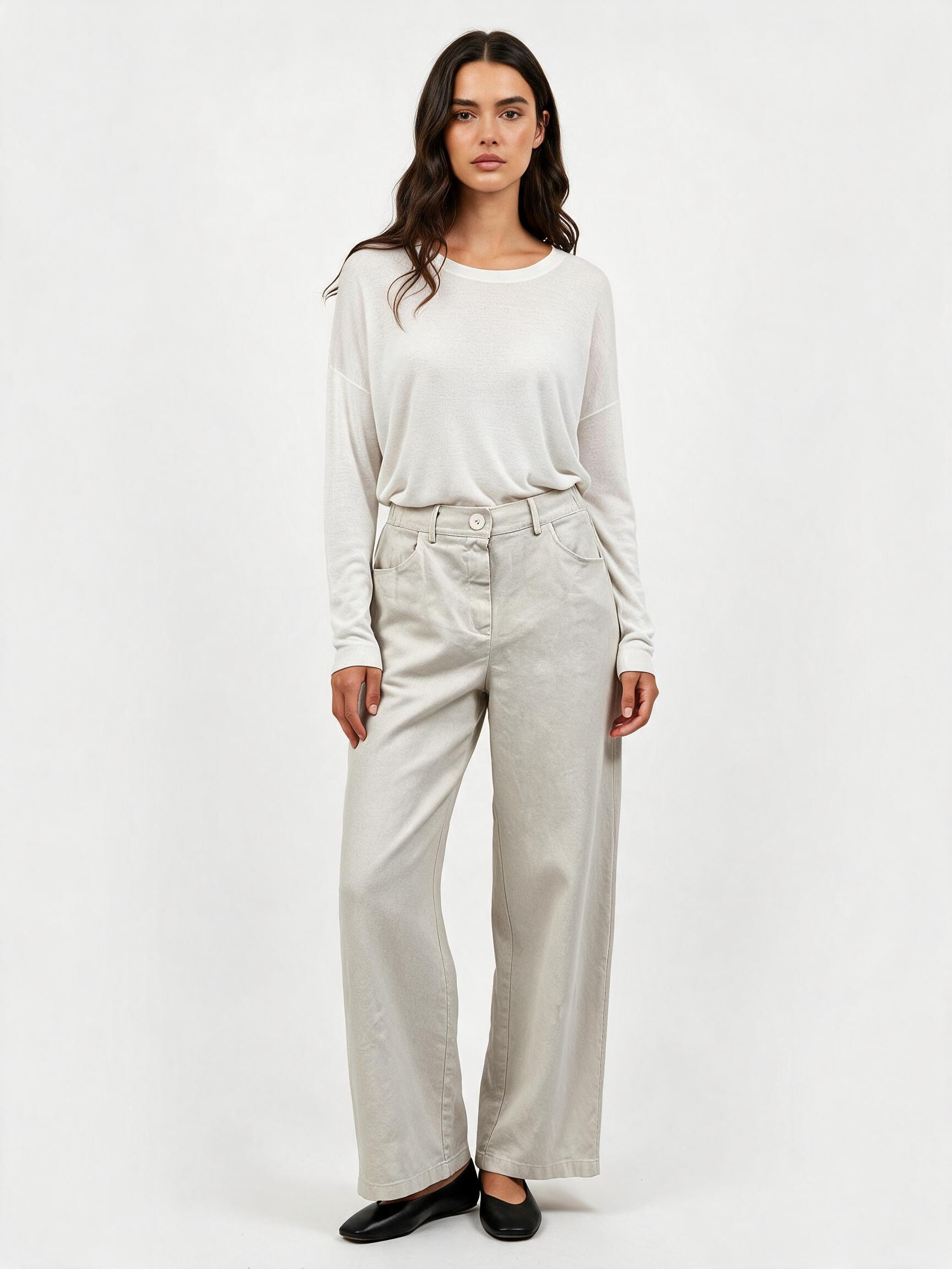 Nohavice Wide Leg s Elastickým Pásom