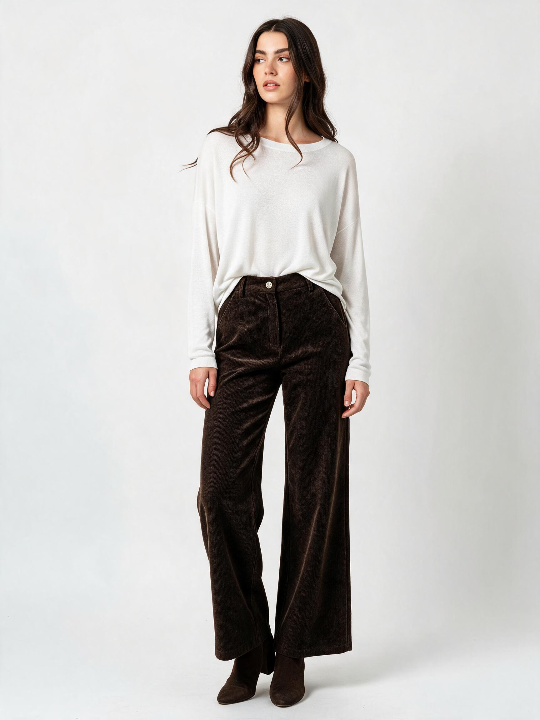 Nohavice Wide Leg s Plisami