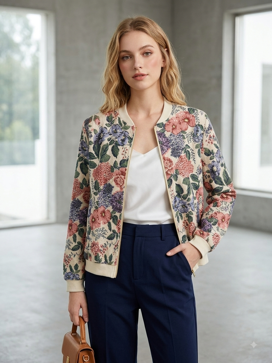 Kvetinová bomber bunda