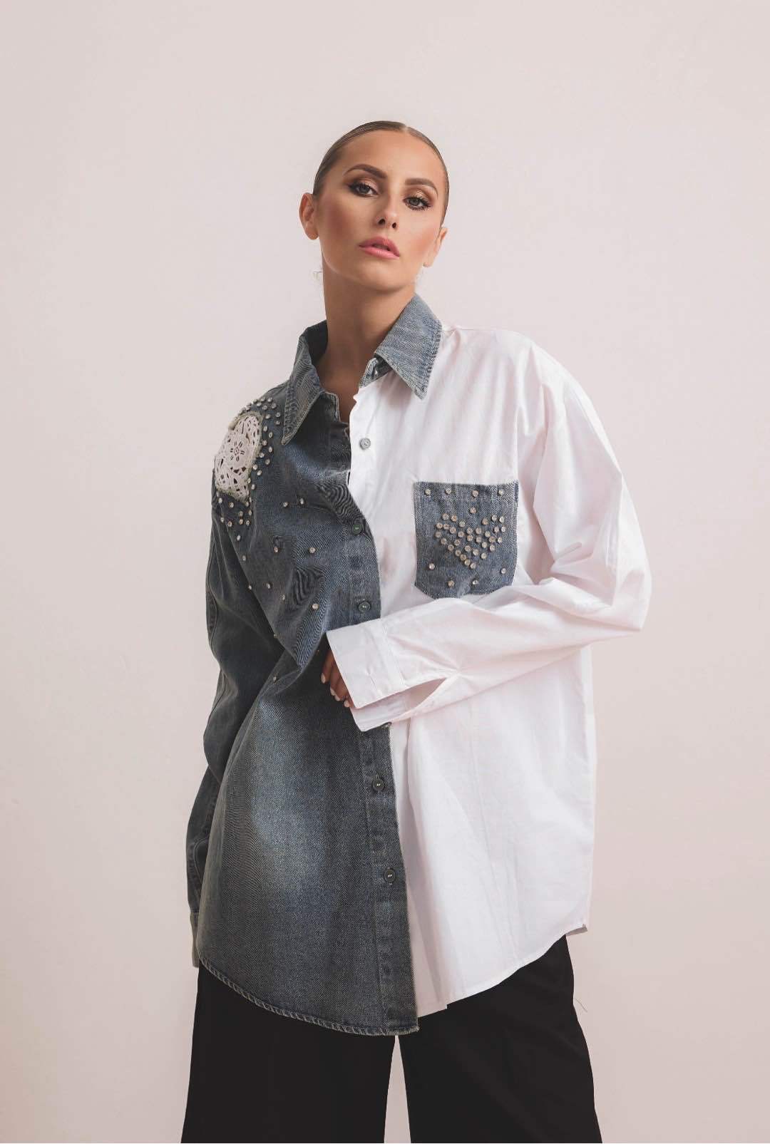 Oversize košeľa s výšivkou