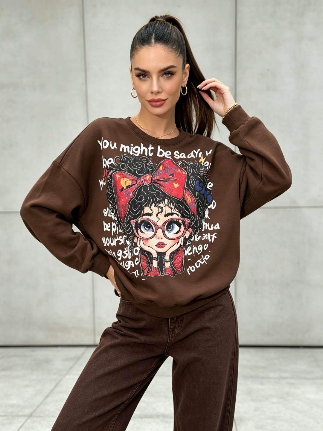 Oversize mikina s nápisom