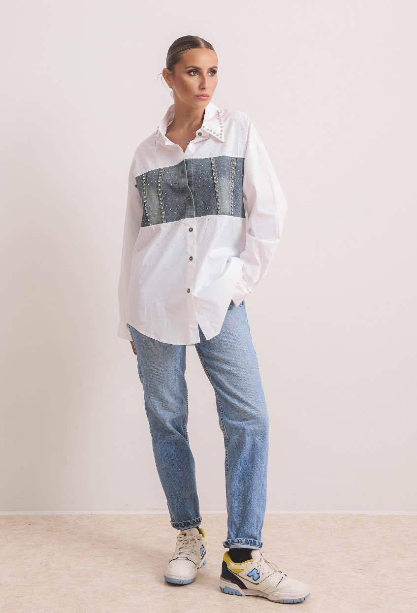 Oversize košeľa s cvokmi