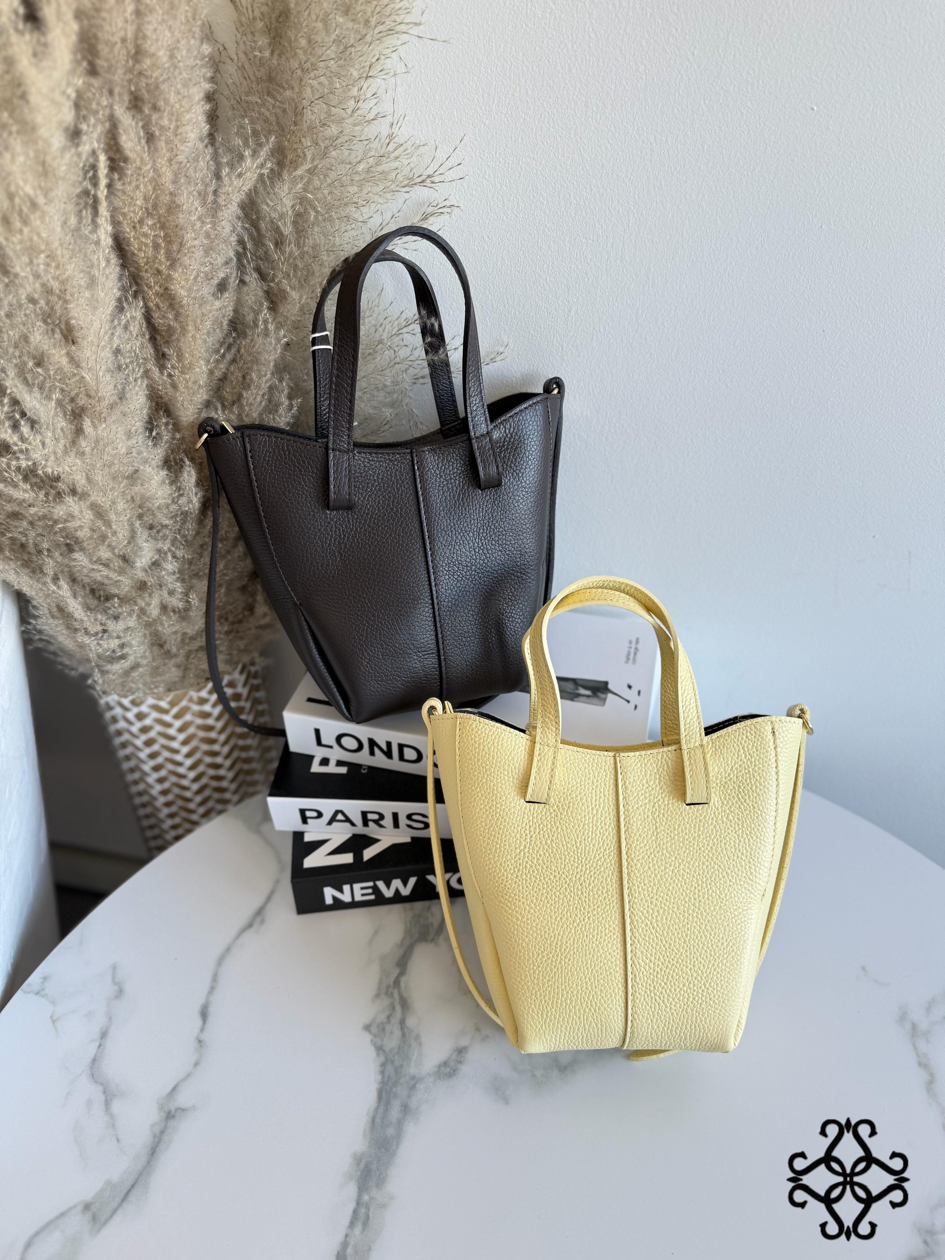 A-line kožená shopper kabelka