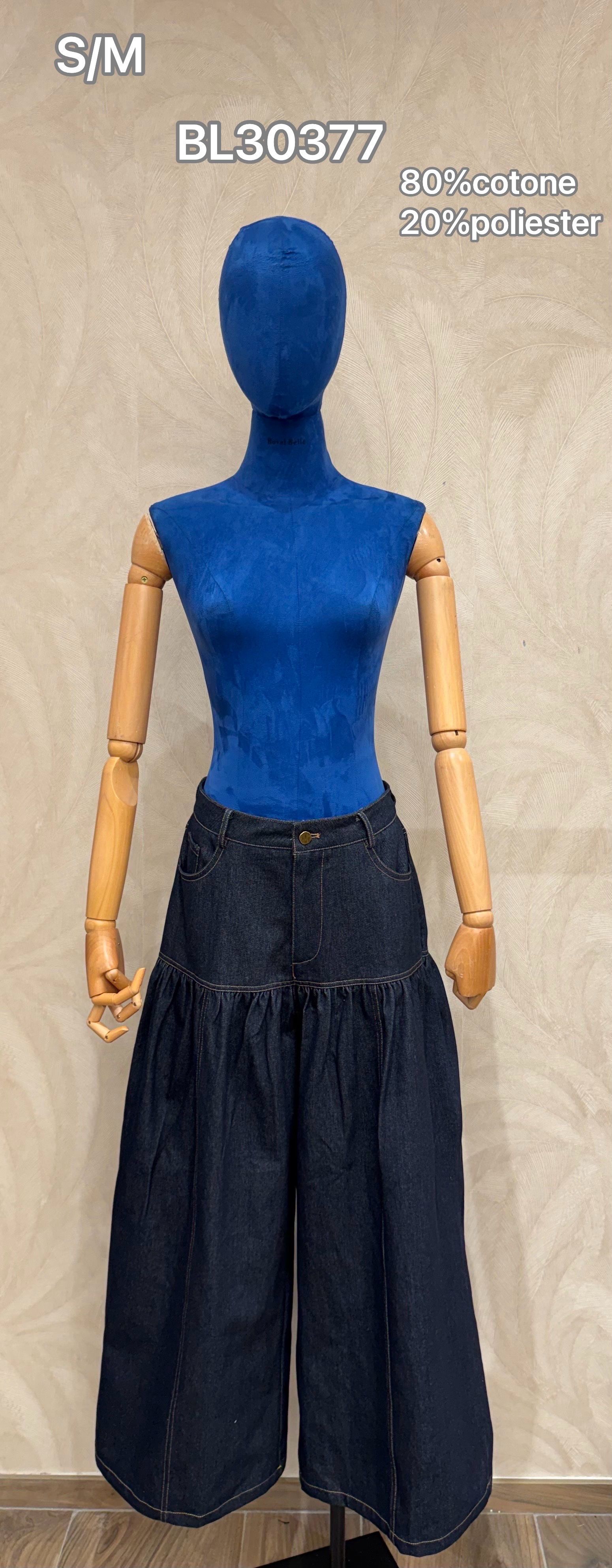 Nohavice wide‑leg s plisou