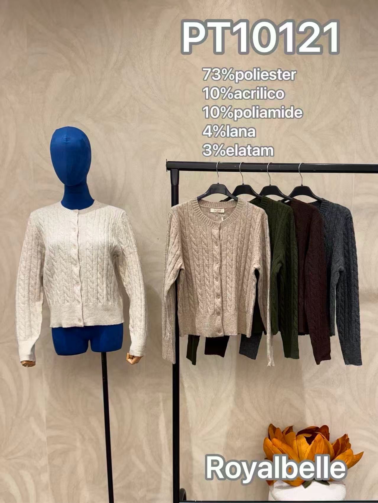 Cardigan s vrkočovým vzorom