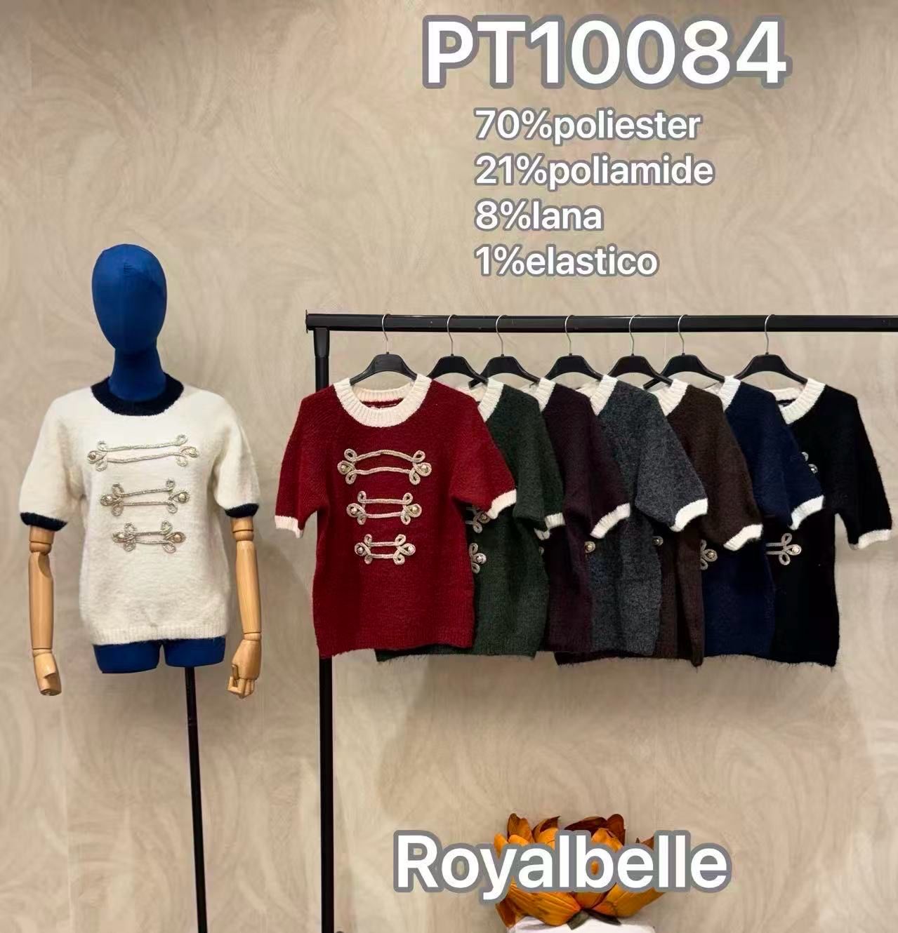 Krátky sveter s výšivkou