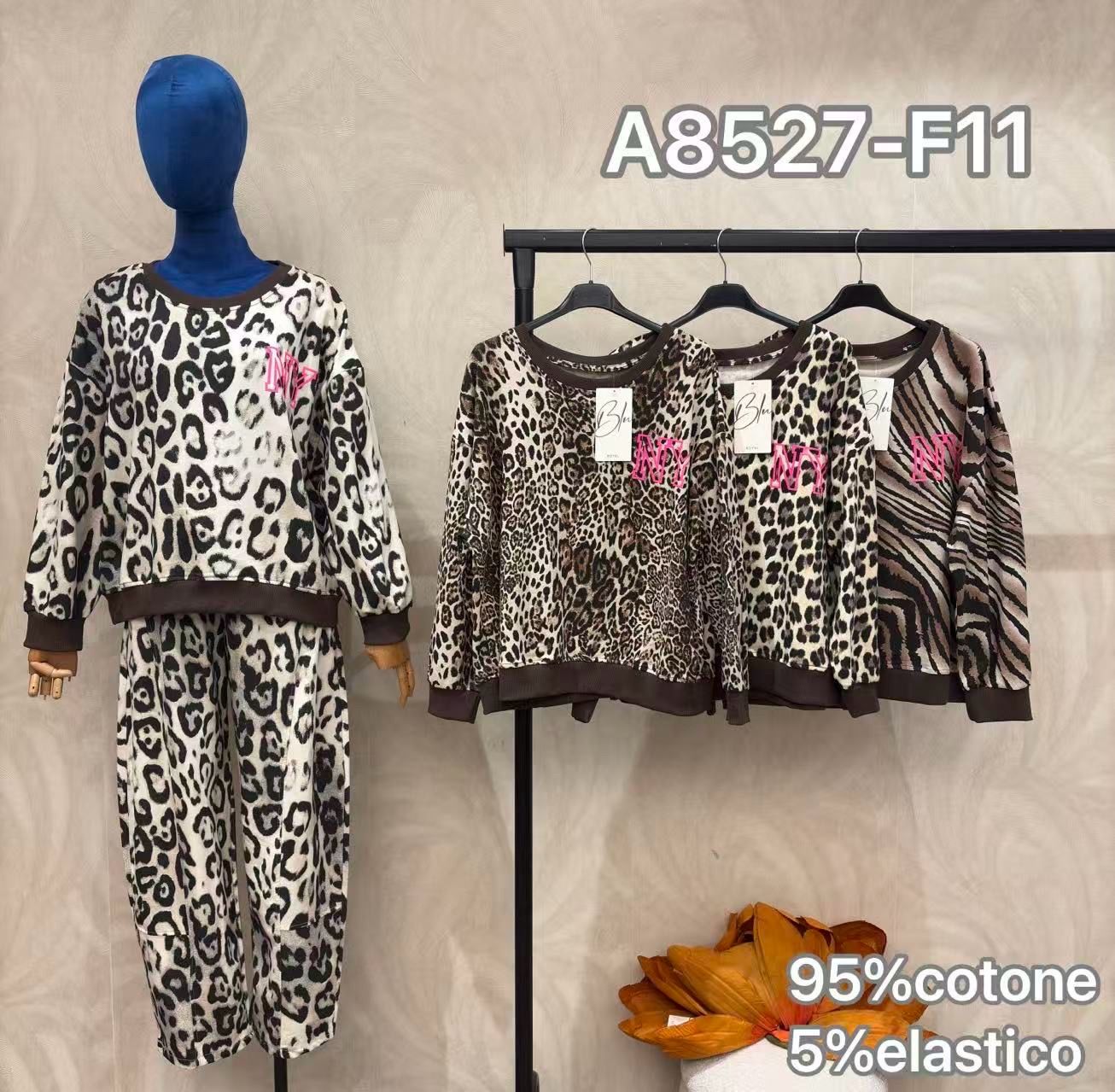 Mikina Regular s leopardím vzorom