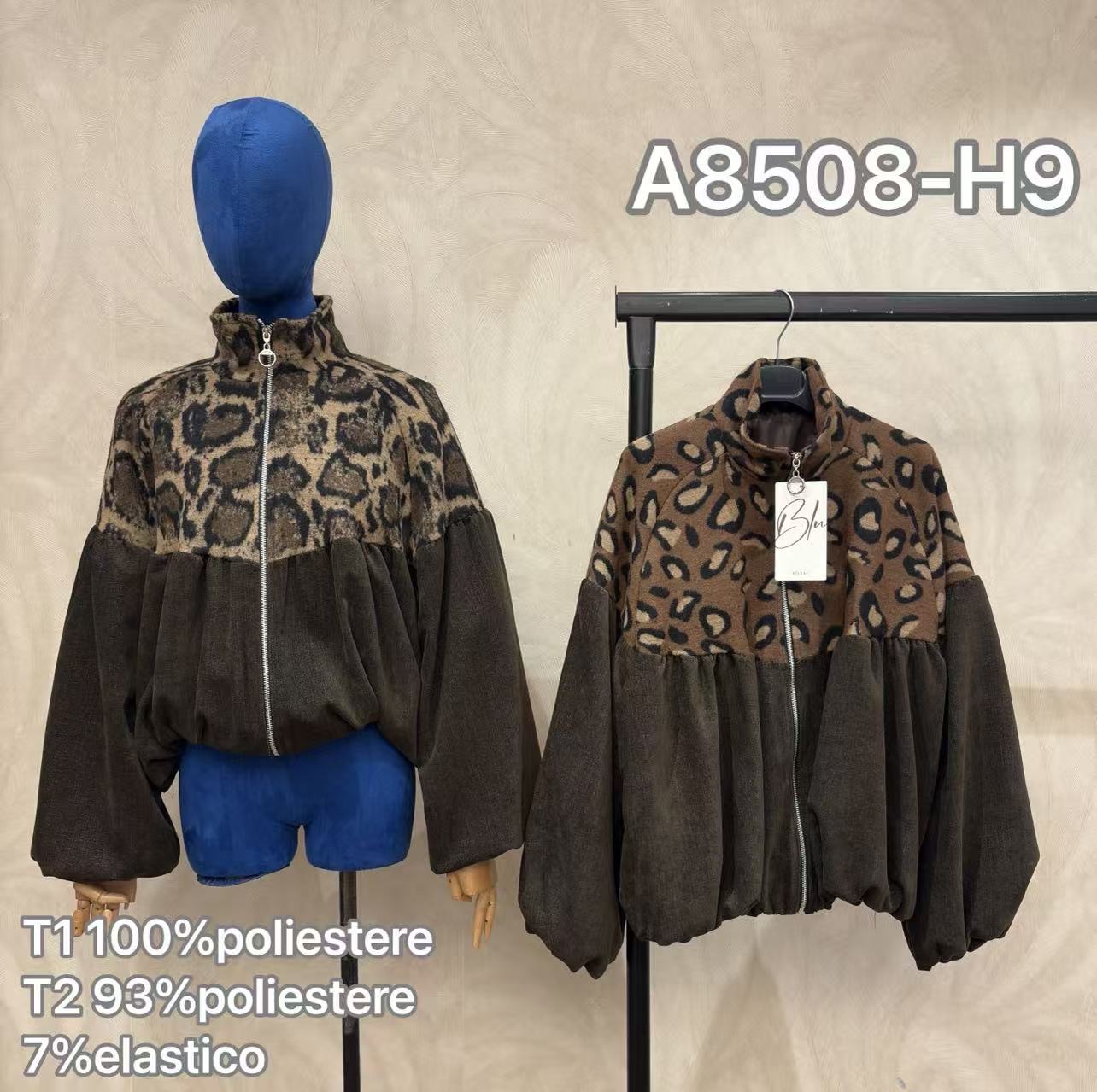 Oversize bomber bunda s leopardím vzorom