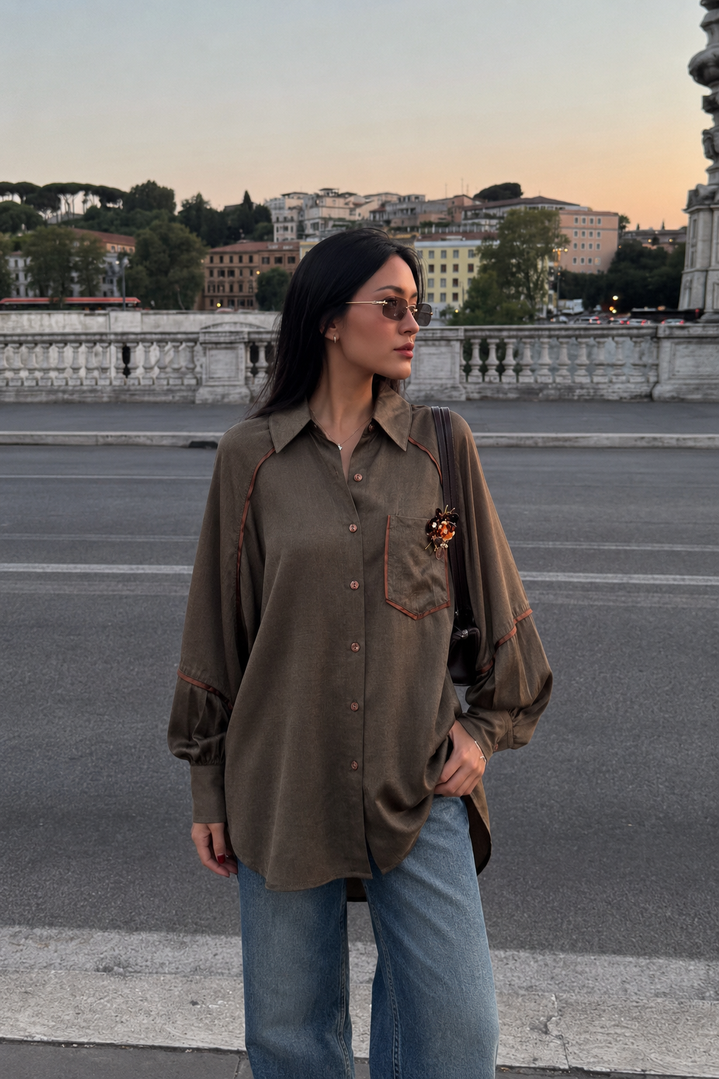 Oversize košeľa s výšivkou
