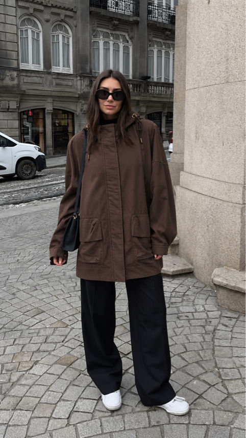 Oversize bunda s kapucňou