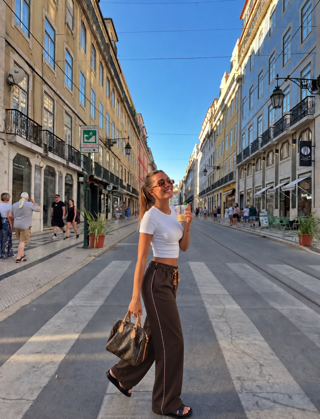 Nohavice Wide Leg so Šnúrkou v Pásе