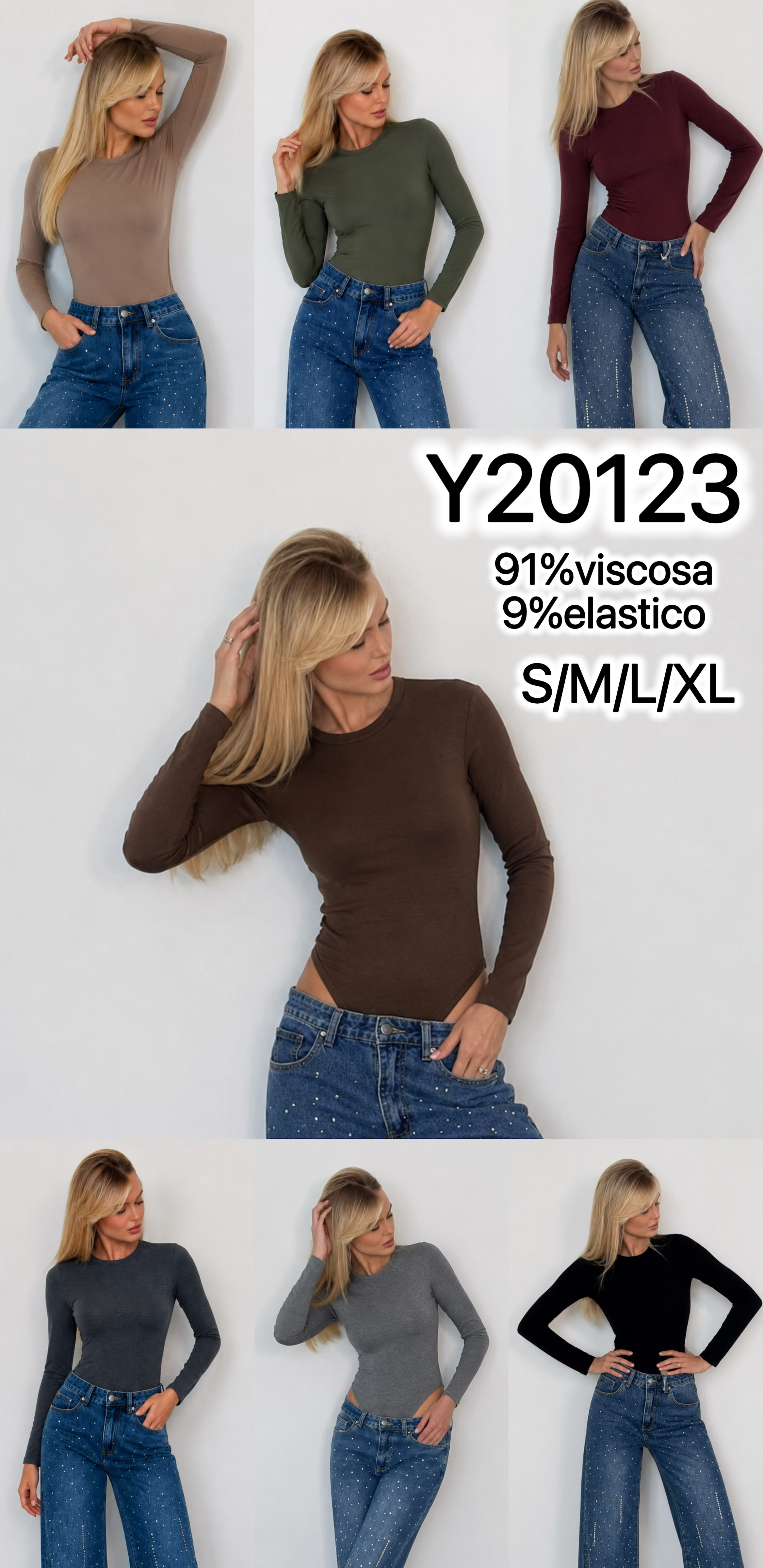 Priliehavý top s dlhým rukávom