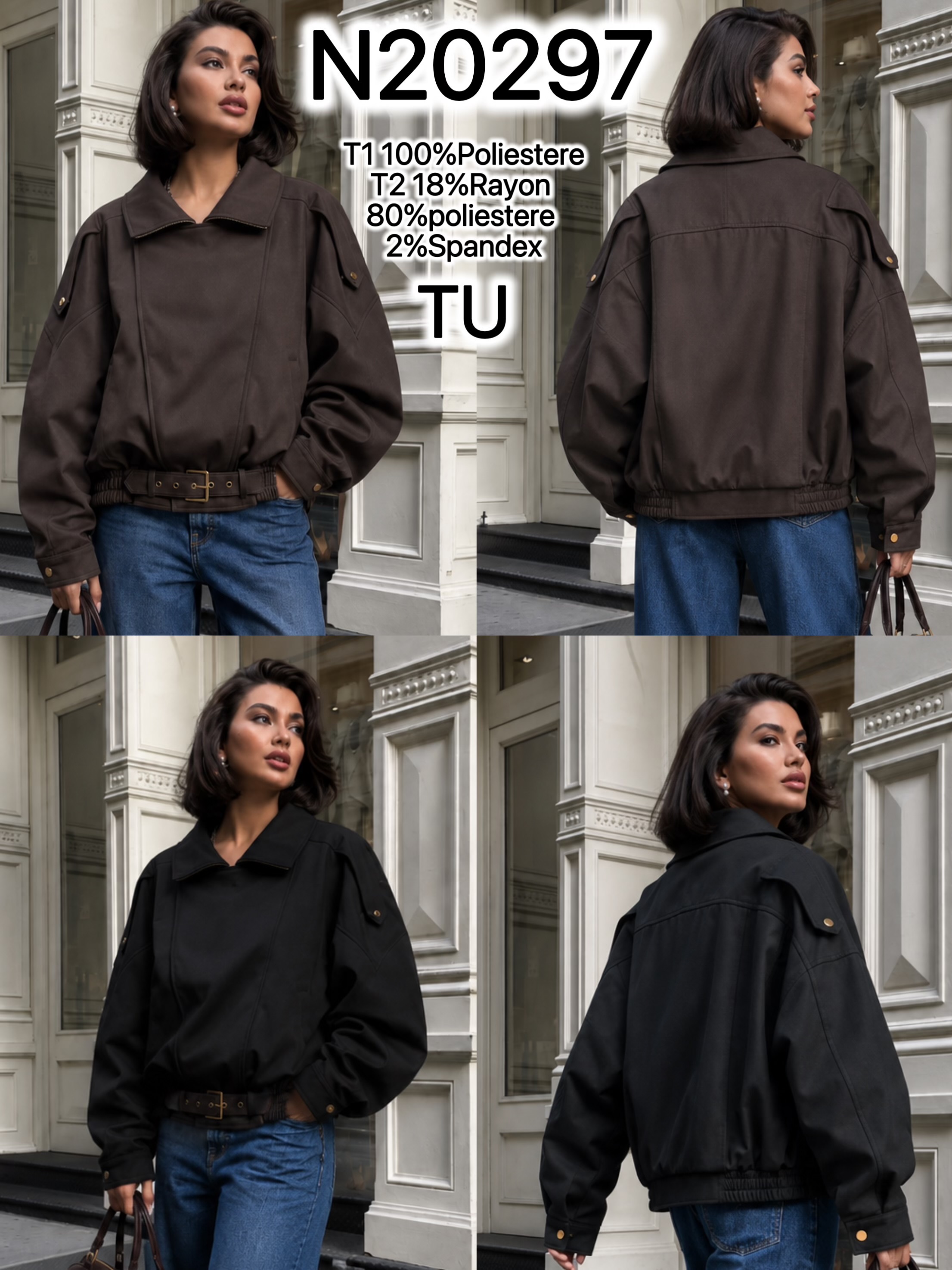 Voľná bomber bunda