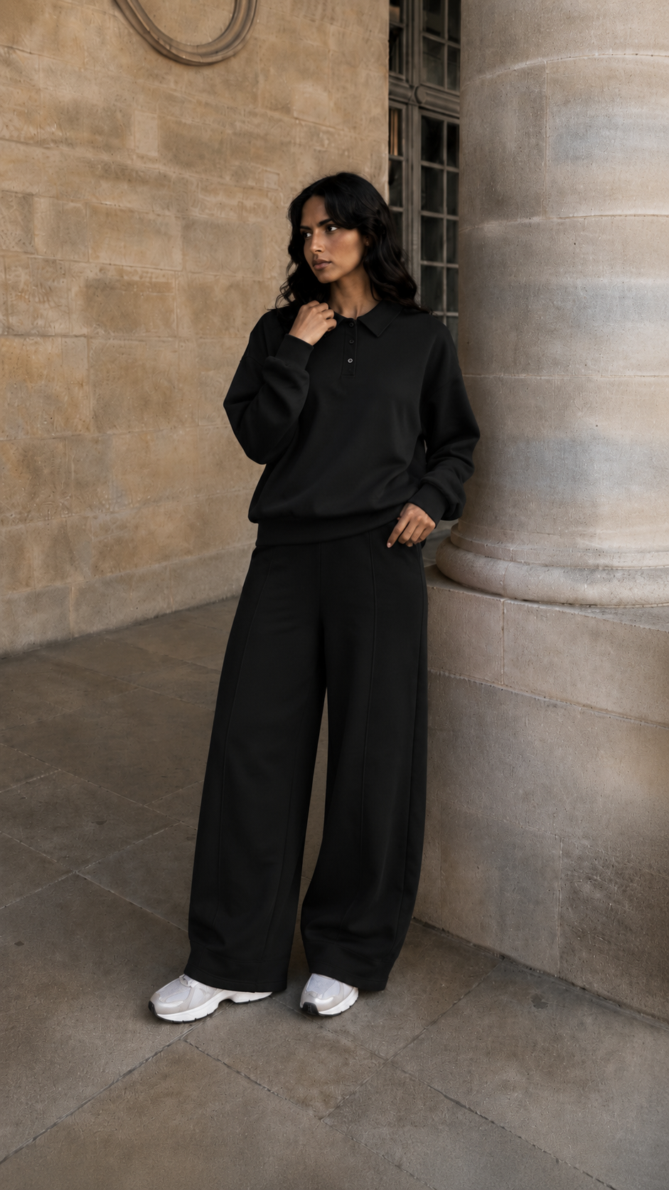 Oversized mikina s golierom