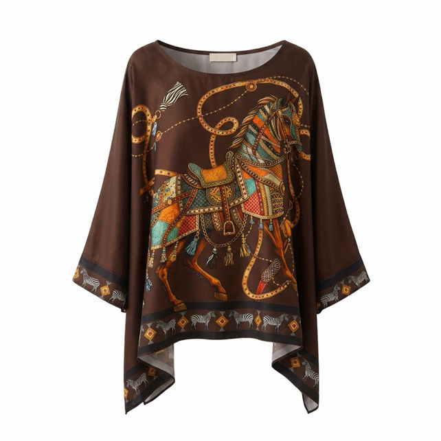 Oversized voľná blúzka s asymetriou