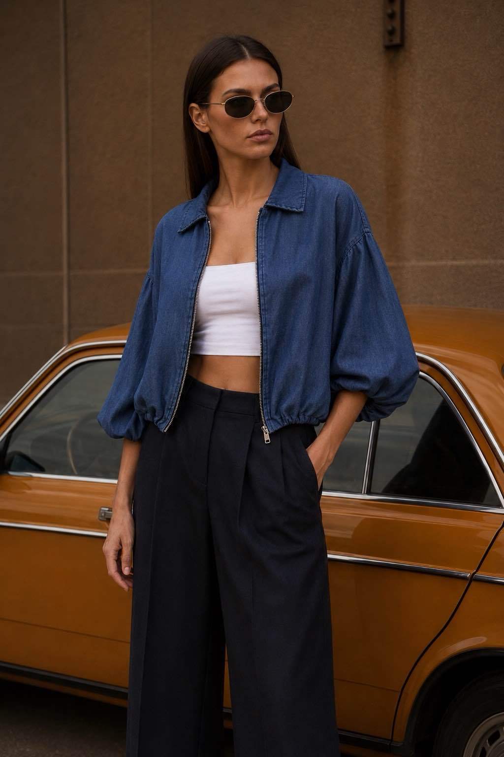 Oversize bunda s golierom