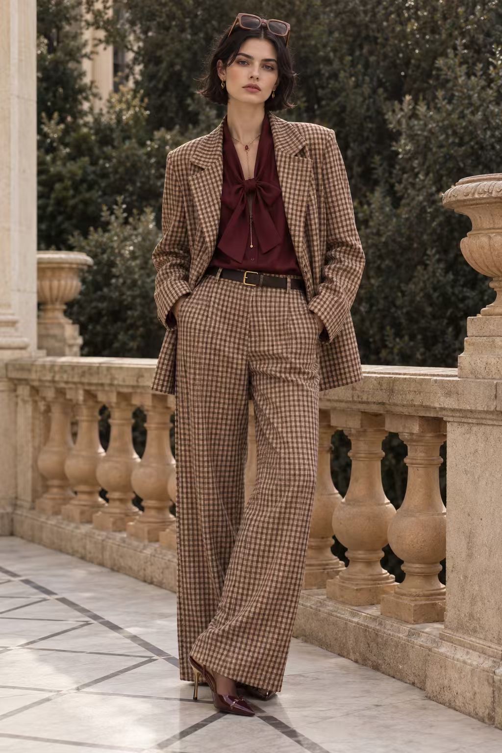 Nohavice Wide Leg s Opaskom