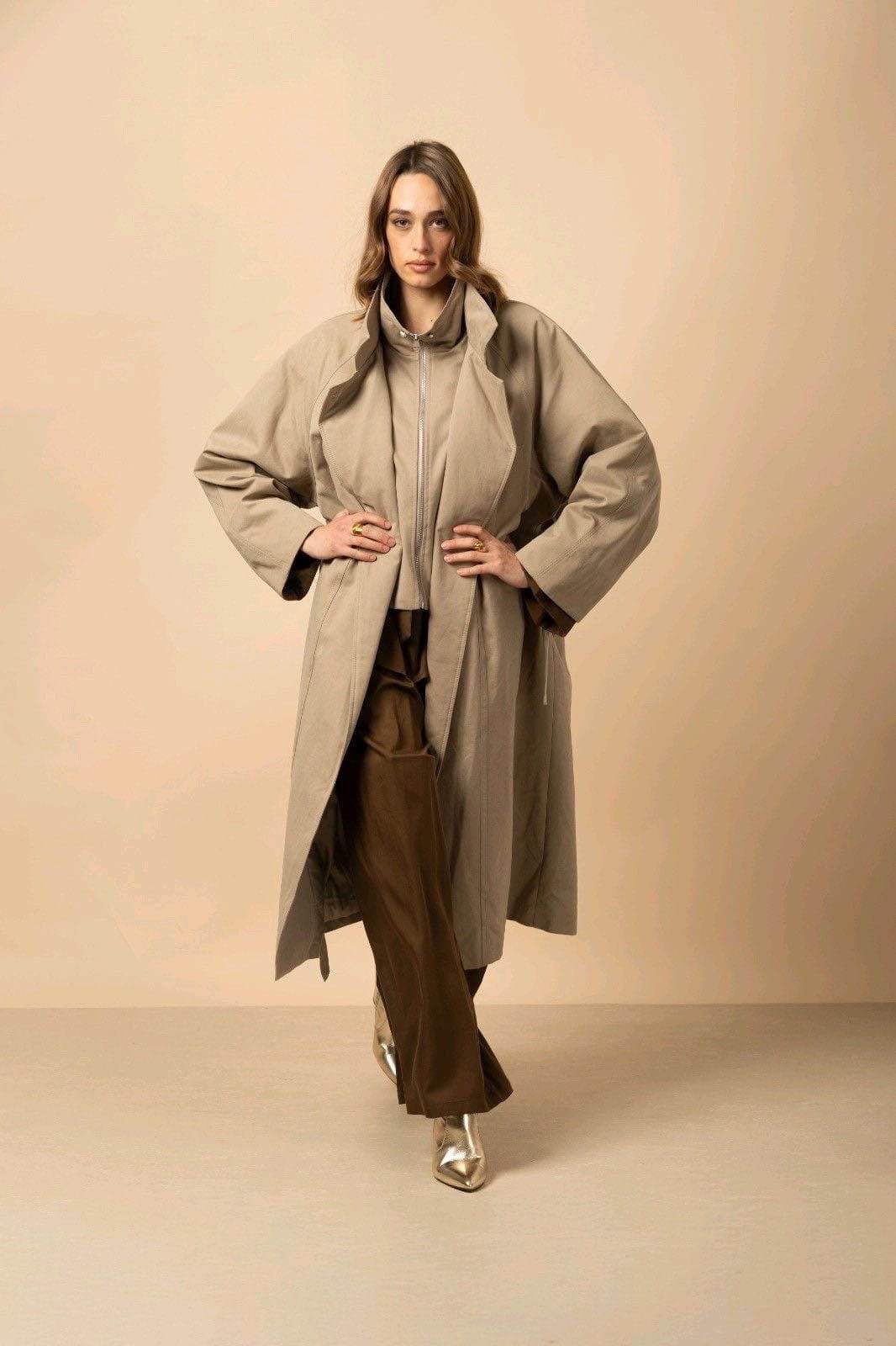 Oversize kabát s golierom