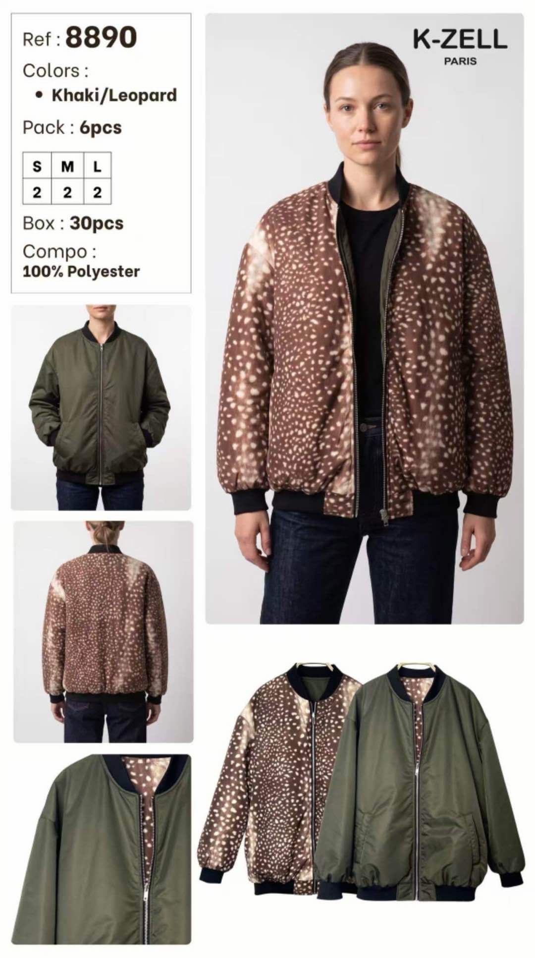 Oversize bomber bunda so zvieracím vzorom