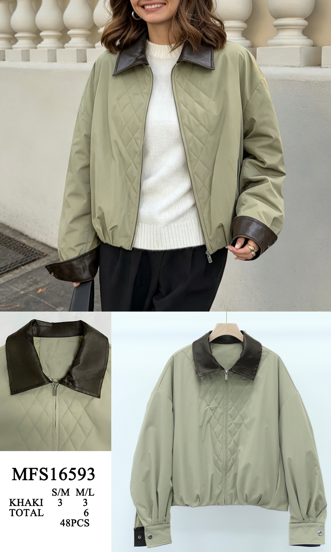 Voľná prešívaná bomber bunda