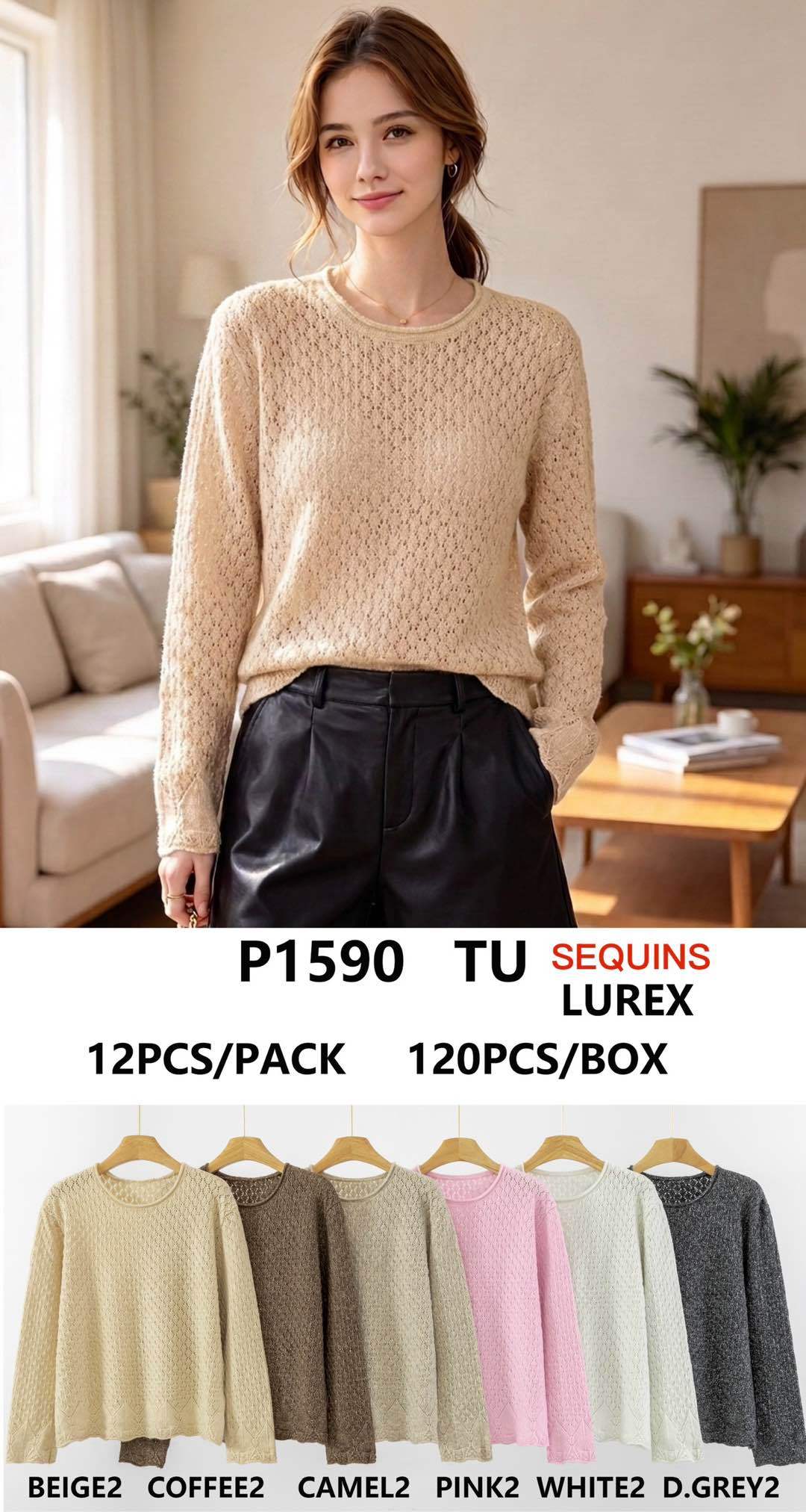 Krátky ažúrový sveter