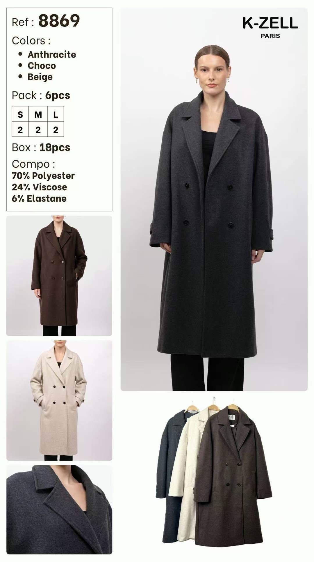 Oversize midi kabát