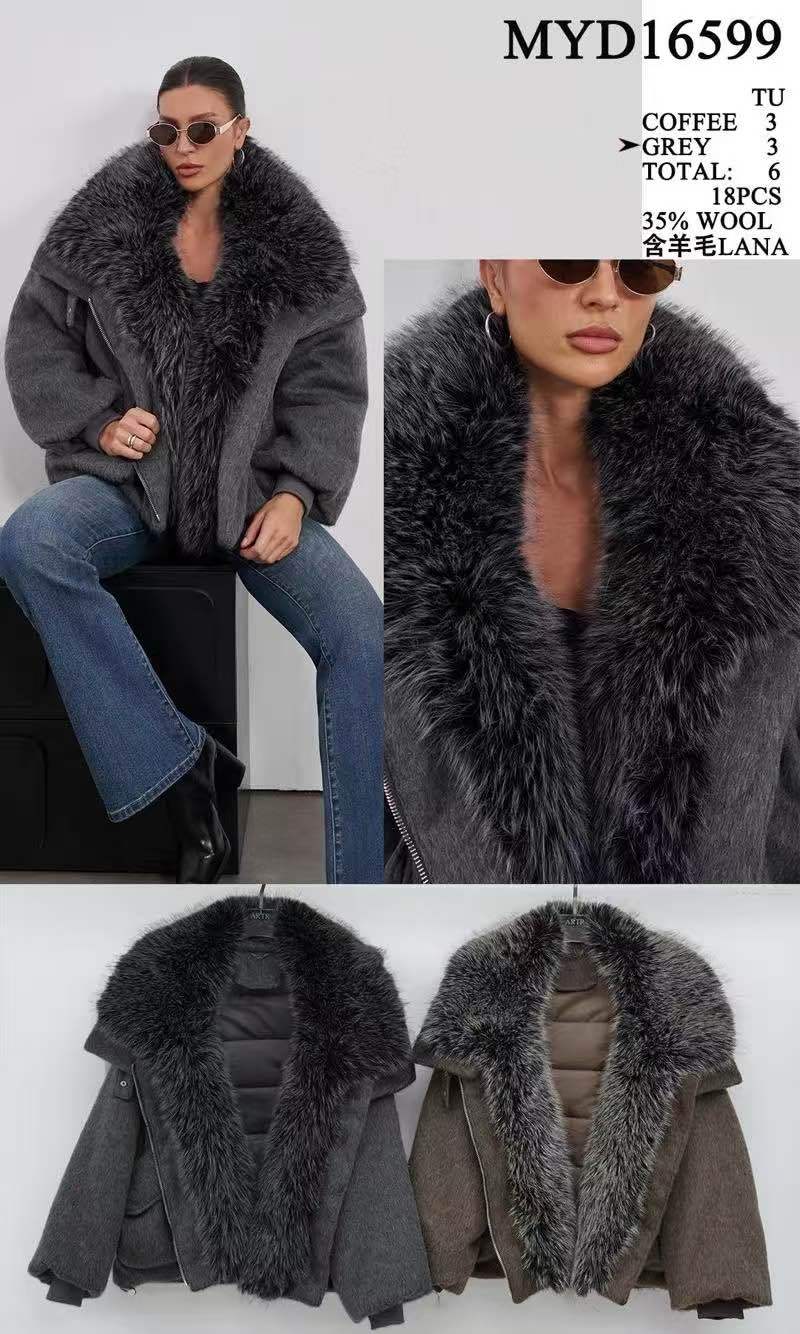 Voľná bunda s golierom