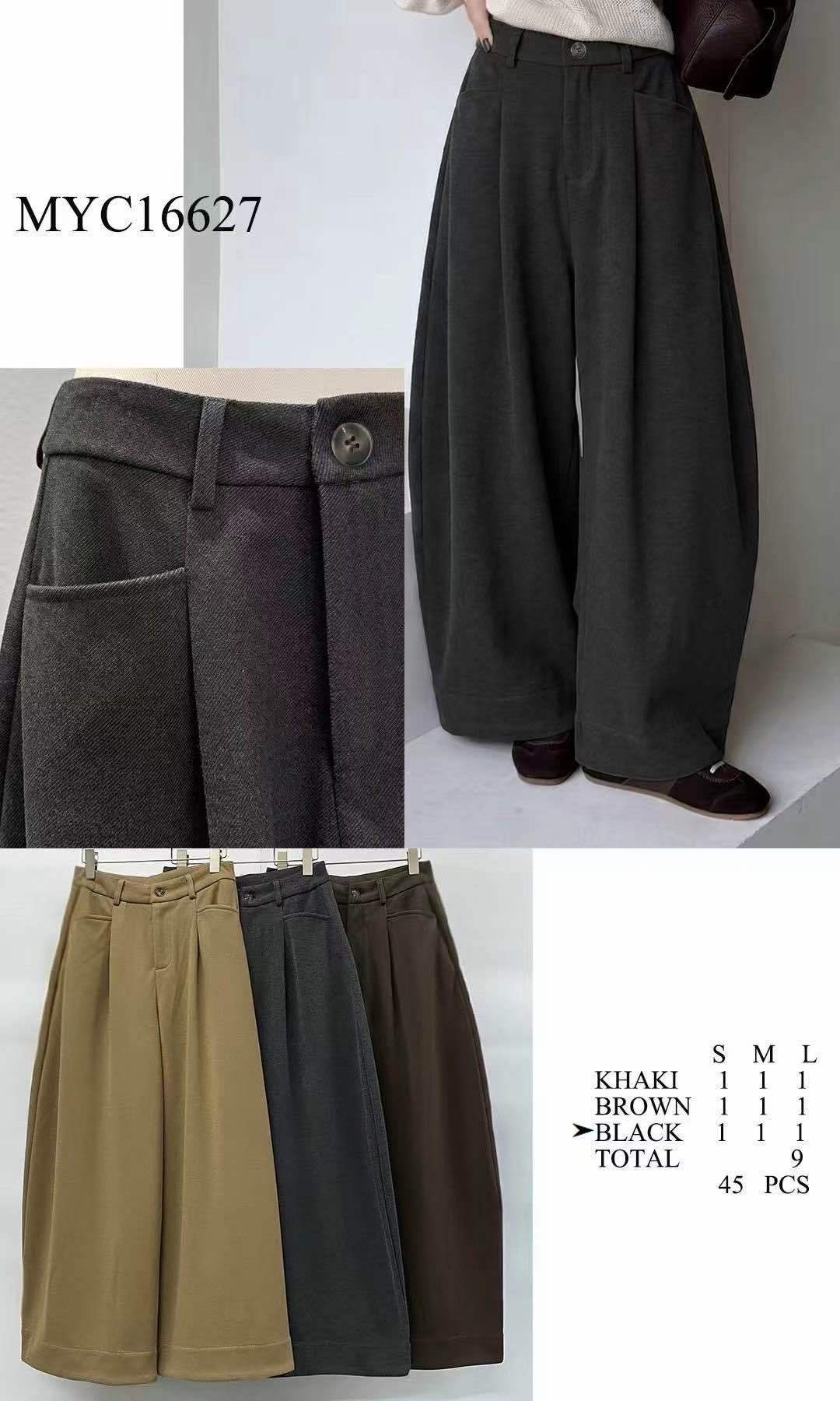 Nohavice Wide Leg s plisami