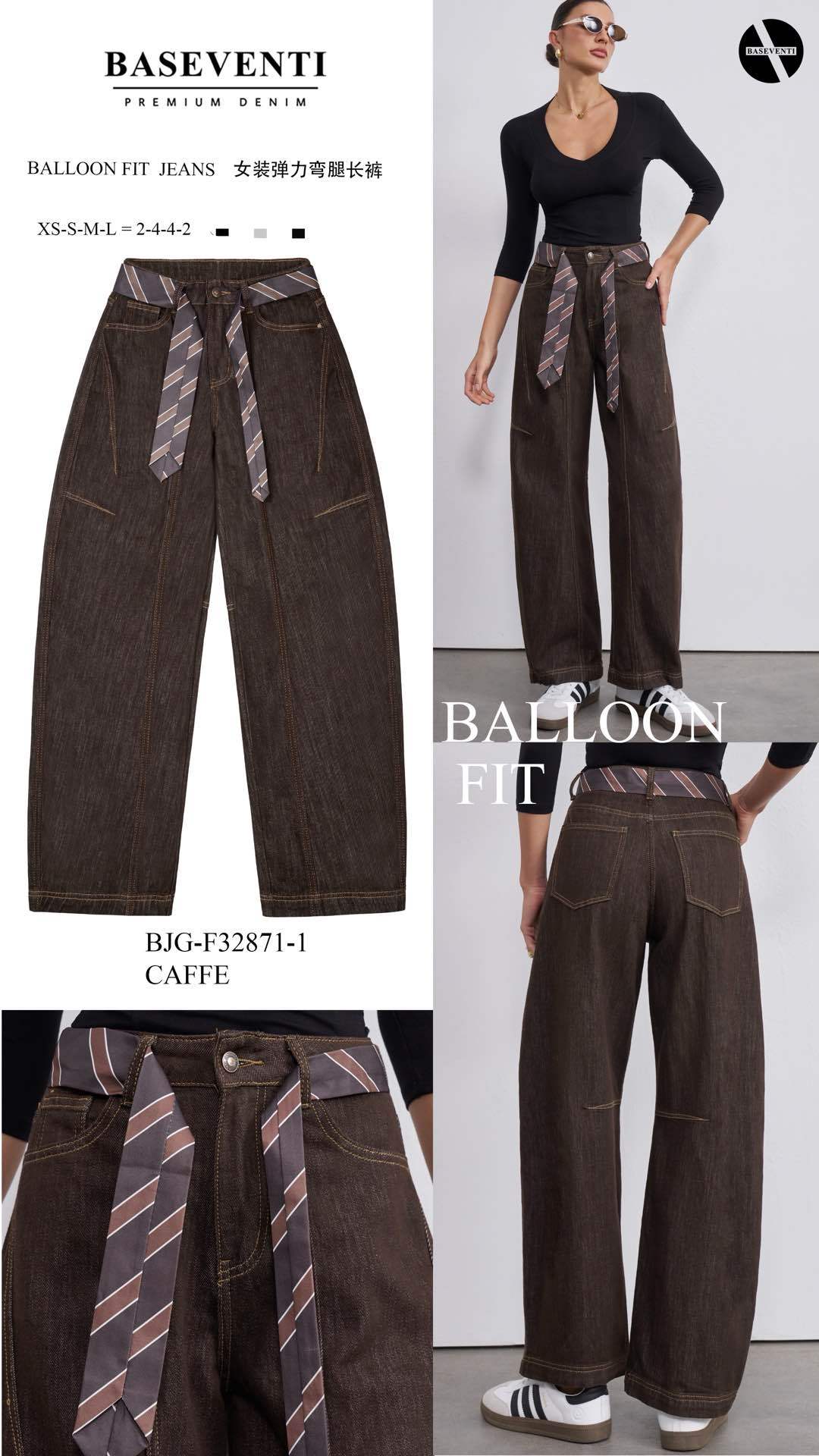 Nohavice Balloon Fit s opaskou