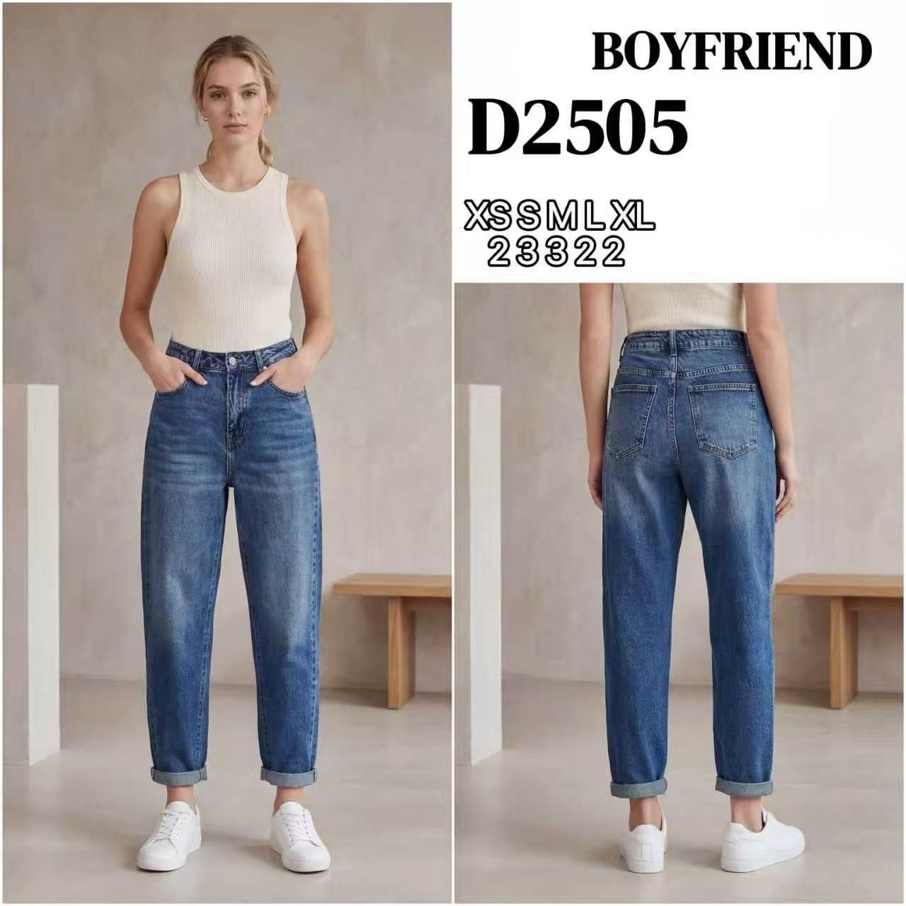 Boyfriend rifle s vysokým pásom