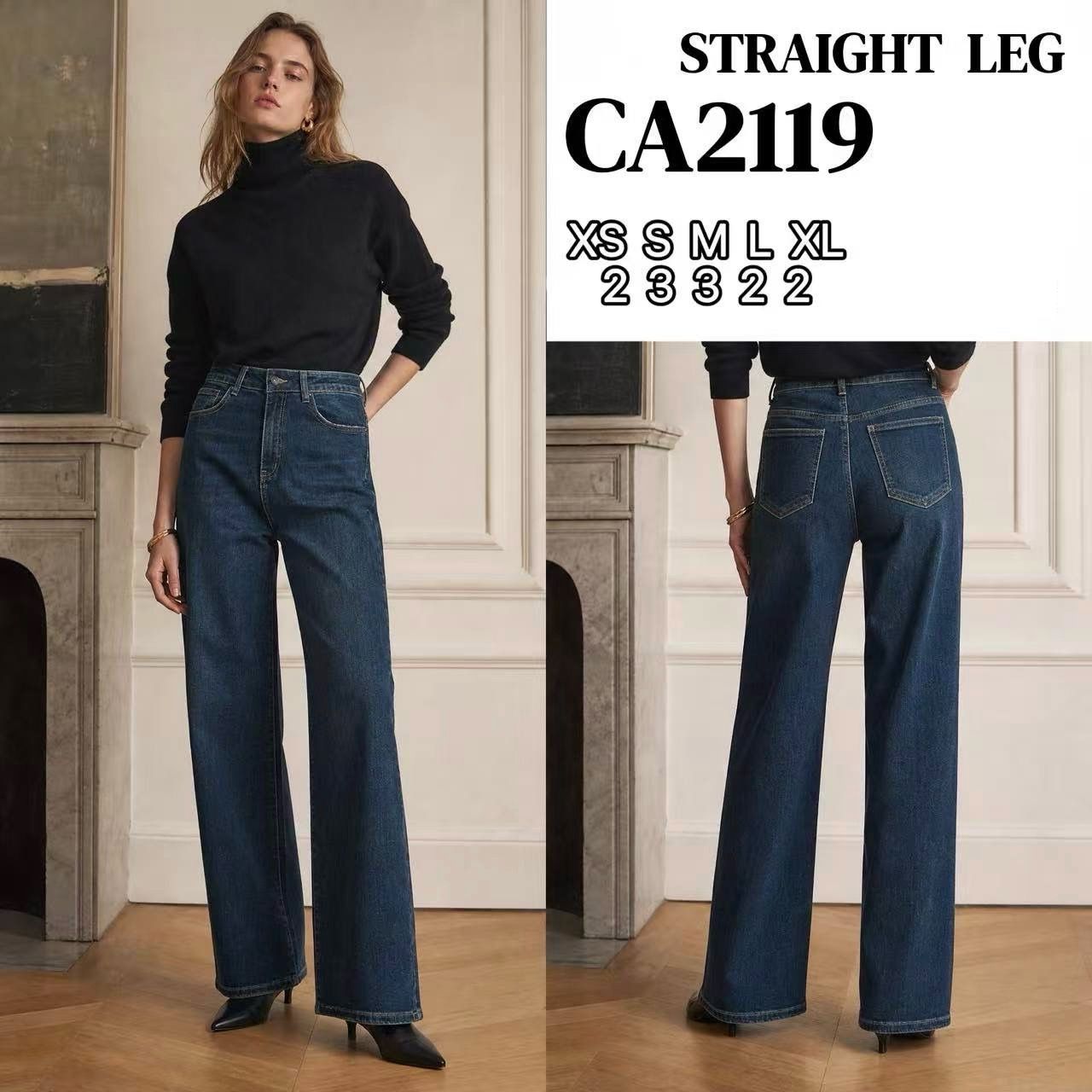 Rifle Straight Leg s vysokým pásom
