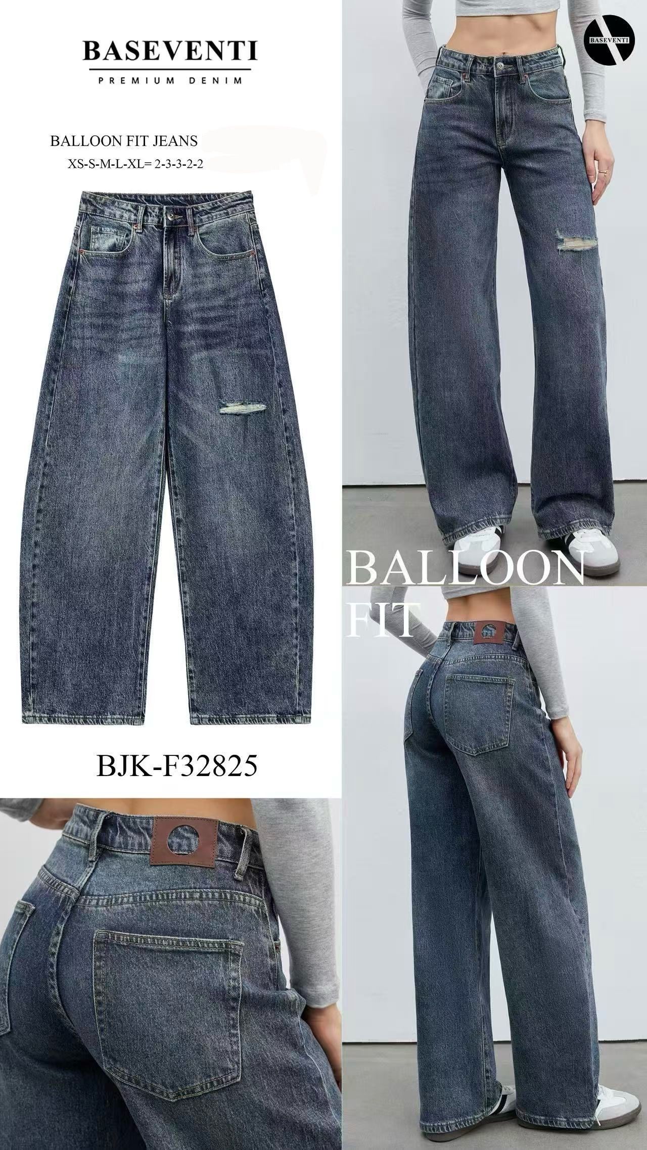 Džínsy Balloon Fit s Vysokým Pásom