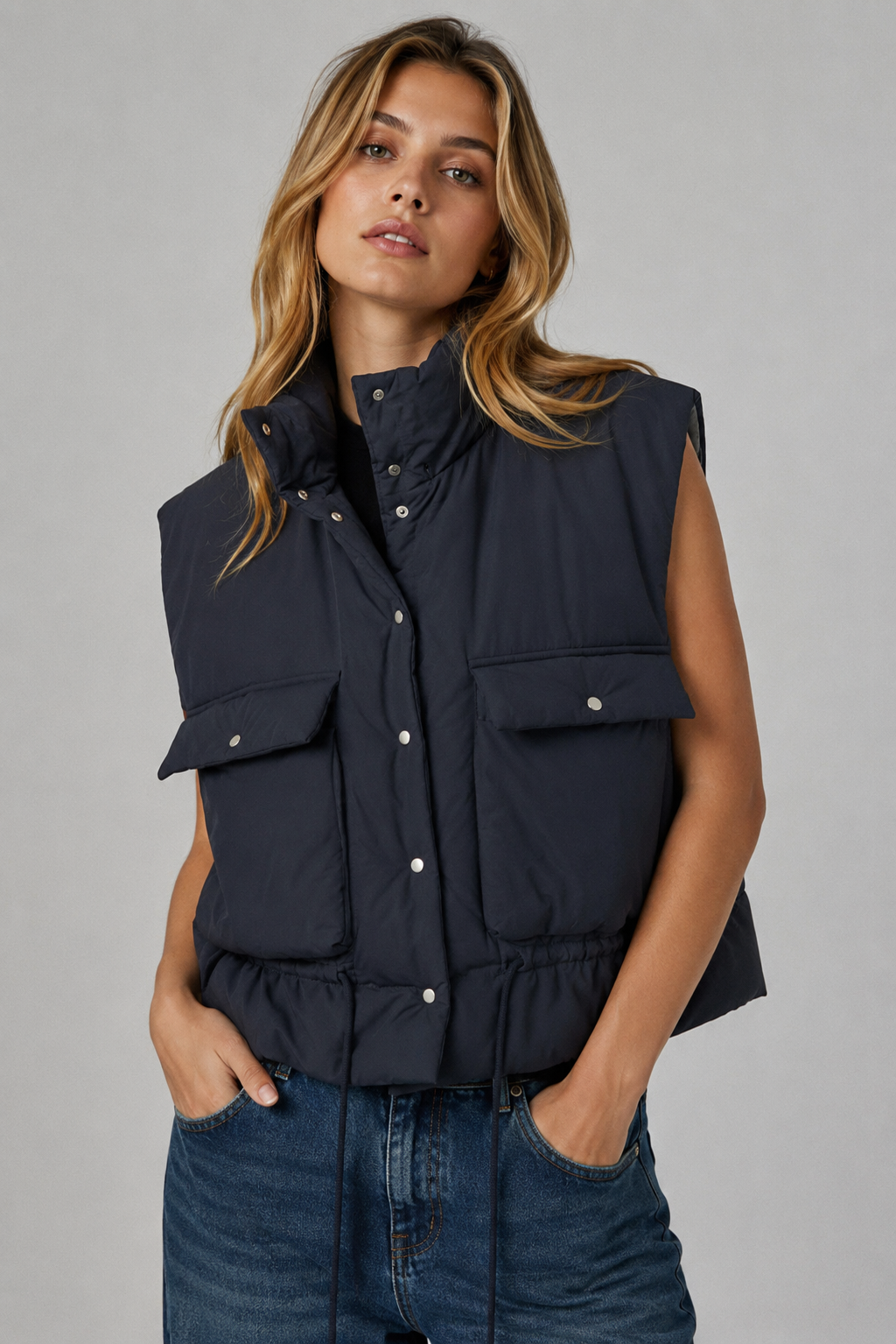 Oversized vesta s golierom