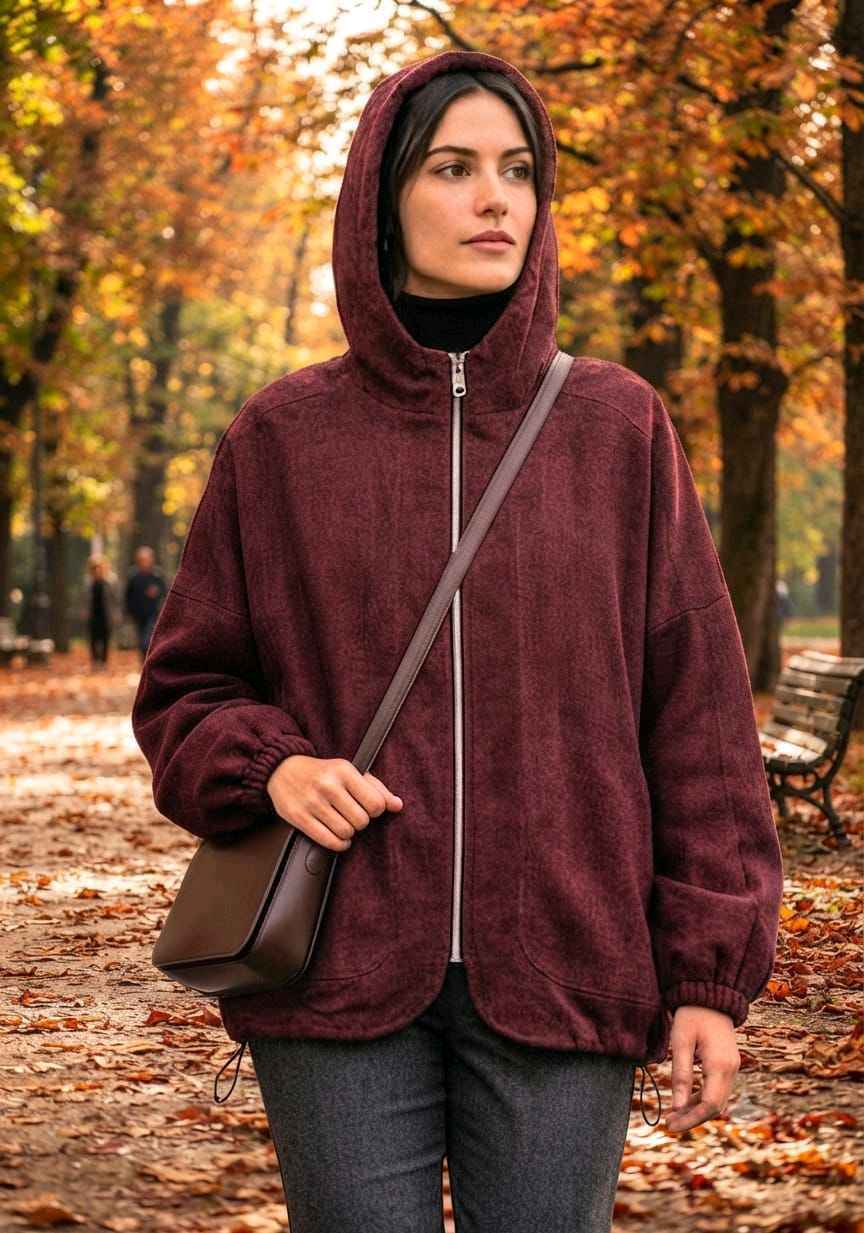 Oversize bunda s kapucňou