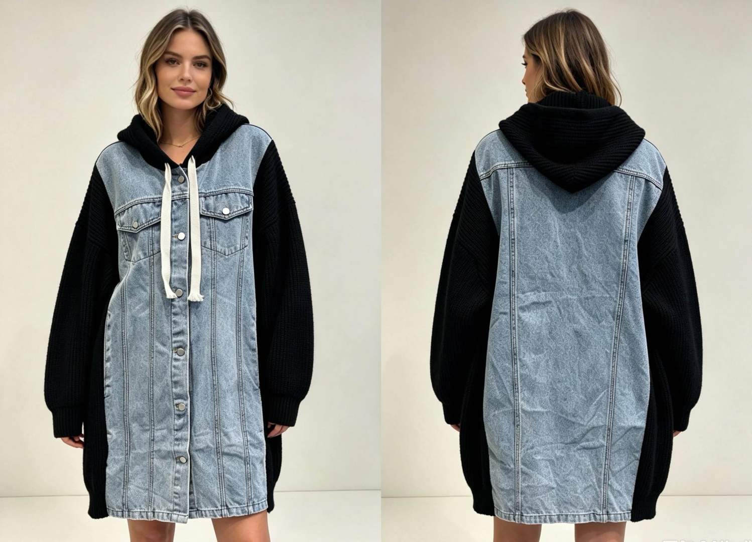 Oversize kabát s kapucňou