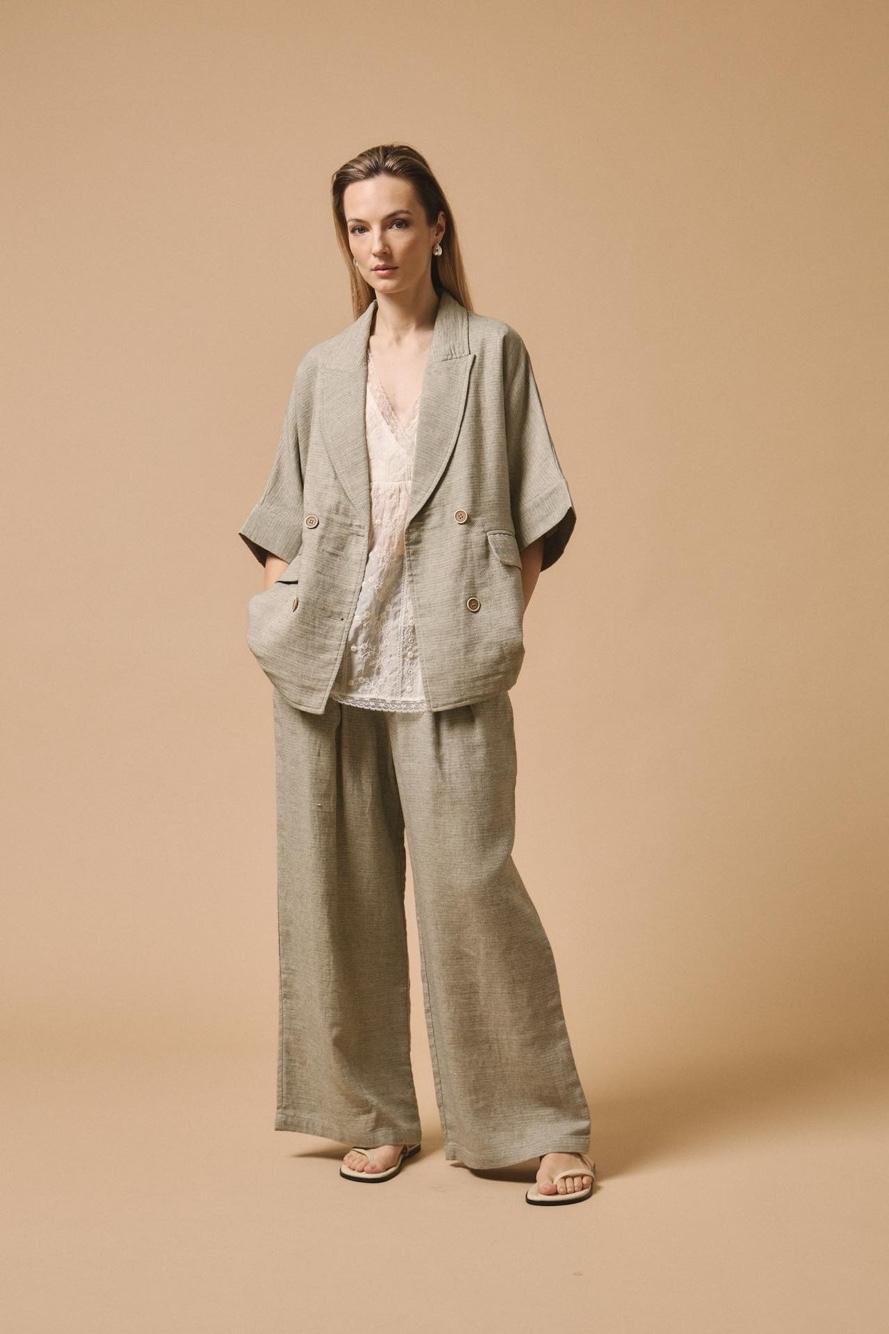 Nohavice Wide Leg s Plisami